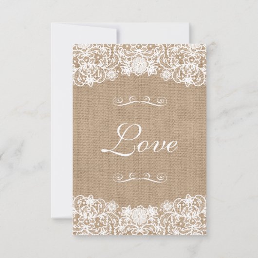 Faire-part de mariage rustique campagne toile de j (Dos)