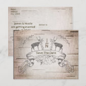 Faire-Part de Mariage Rustique Cerf & Branches de  (Devant / Derrière)