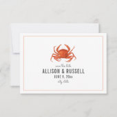 Faire-part de mariage rustique Chambray Crab (Devant)
