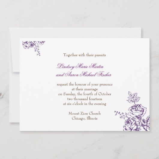 Faire-part de mariage rustique chic (Devant)