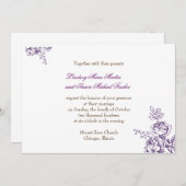 Faire-part de mariage rustique chic (Devant / Derrière)