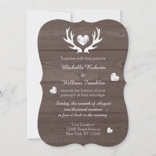 Faire-part de mariage rustique chic de cerf