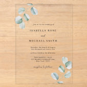 Faire-part de mariage rustique chic eucalyptus (Recto)