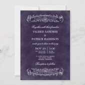 Faire-part de mariage rustique chic - violet (Devant)