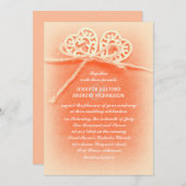 faire-part de mariage rustique couleur corail vint (Devant / Derrière)