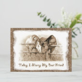 Faire-part de mariage rustique : Coup de foudre :  (Debout devant)