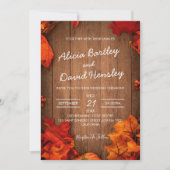 Faire-Part de Mariage Rustique d'Automne (Devant)