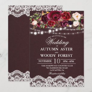 Faire-part de mariage rustique d'automne