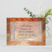 Faire-part de mariage rustique d'automne d'arbre (Debout devant)
