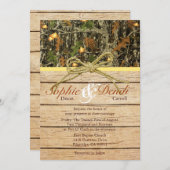 Faire-part de mariage rustique de Camo (Devant / Derrière)