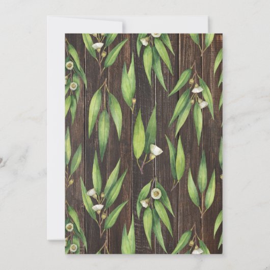 Faire-part de mariage rustique de couronne d'eucal (Dos)