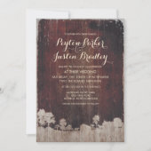 Faire-part de mariage rustique de la ferme en bois (Devant)