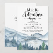 Faire-part de mariage rustique de la forêt d'aquar (Devant / Derrière)