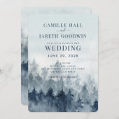 Faire-part de mariage rustique de la forêt d'aquar (Devant / Derrière)