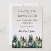 Faire-part de mariage rustique de la forêt d'aquar (Devant)
