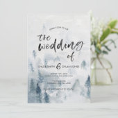 Faire-part de mariage rustique de la forêt d'aquar (Debout devant)