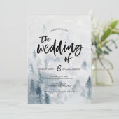 Faire-part de mariage rustique de la forêt d'aquar (Debout devant)