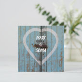 Faire-part de mariage rustique de la porte de la b (Debout devant)