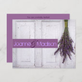 faire-part de mariage rustique de lavande (Devant / Derrière)