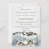 Faire-part de mariage rustique de montagne d'hiver (Devant)