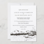 Faire-part de mariage rustique de montagne d'hiver (Devant)