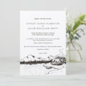 Faire-part de mariage rustique de montagne d'hiver (Debout devant)