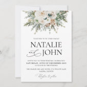 Faire-part de mariage rustique de Pinecone d'hiver (Devant)