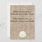 Faire-part de mariage rustique de plage Dollar de (Dos)
