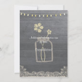 Faire-part de mariage rustique de pot de maçon (Dos)