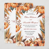 Faire-part de mariage Rustique de récolte d'automn (Devant / Derrière)