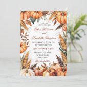 Faire-part de mariage Rustique de récolte d'automn (Debout devant)