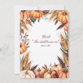 Faire-part de mariage Rustique de récolte d'automn (Dos)