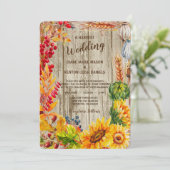 Faire-part de mariage rustique de récolte de fruit (Debout devant)