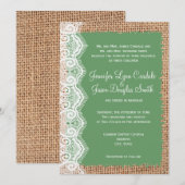 Faire-part de mariage rustique de sauge de (Devant / Derrière)