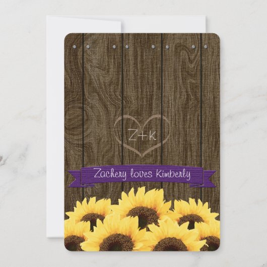 FAIRE-PART DE MARIAGE RUSTIQUE DE SOUPLESSE (Dos)