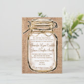 Faire-part de mariage rustique de toile de jute de (Debout devant)