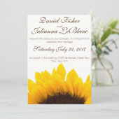 Faire-part de mariage rustique de tournesol (Debout devant)