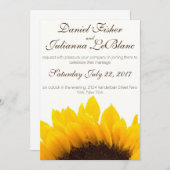 Faire-part de mariage rustique de tournesol (Devant / Derrière)