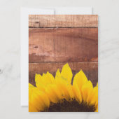 Faire-part de mariage rustique de tournesol (Dos)
