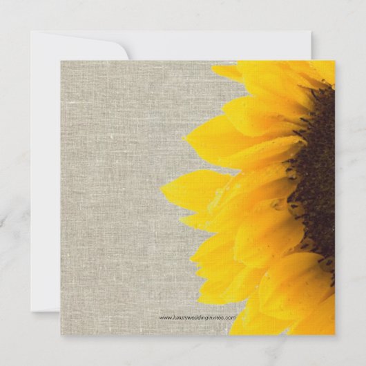 Faire-part de mariage rustique de tournesol de (Dos)