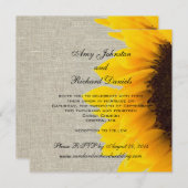 Faire-part de mariage rustique de tournesol de (Devant / Derrière)