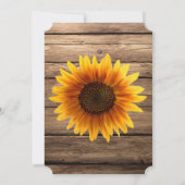Faire-part de mariage rustique de tournesol de gra (Dos)
