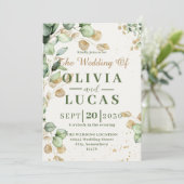 Faire-part de mariage rustique de verdure eucalypt (Debout devant)