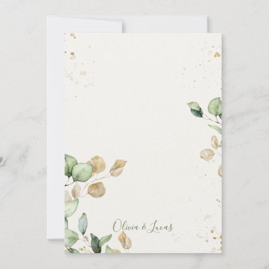 Faire-part de mariage rustique de verdure eucalypt (Dos)