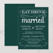 Faire-part de mariage rustique de vert vert de (Devant / Derrière)