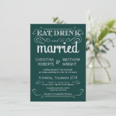Faire-part de mariage rustique de vert vert de (Debout devant)