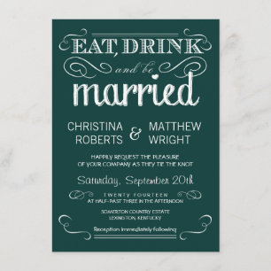 Faire-part de mariage rustique de vert vert de
