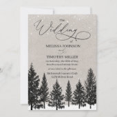 Faire-part de mariage rustique des forêts d'hiver (Devant)