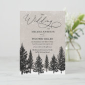 Faire-part de mariage rustique des forêts d'hiver (Debout devant)