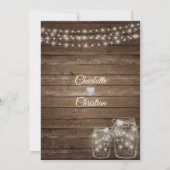 Faire-part de mariage rustique des lumières de maç (Dos)